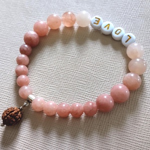 LOVE ásványkarkötő rudraksha-val - ékszer - karkötő - ásványkarkötő - Meska.hu