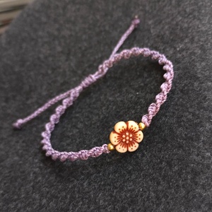 GYÖNGYÖM, GYÖNGYVIRÁGOM makramé karkötő  - ékszer - karkötő - fonott karkötő - Meska.hu