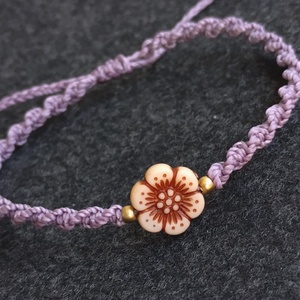 GYÖNGYÖM, GYÖNGYVIRÁGOM makramé karkötő  - ékszer - karkötő - fonott karkötő - Meska.hu