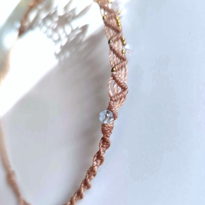Topáz - hegyikristály makramé nyaklánc, choker - esküvő - ékszer - nyaklánc - Meska.hu