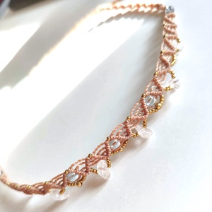Topáz - hegyikristály makramé nyaklánc, choker - esküvő - ékszer - nyaklánc - Meska.hu