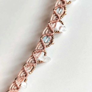 Topáz - hegyikristály makramé nyaklánc, choker - Meska.hu