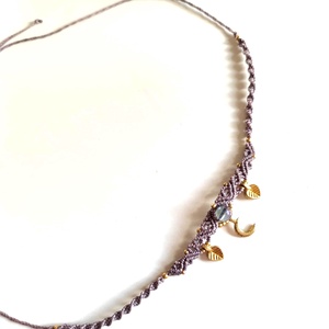 Akva aura makramé nyaklánc, choker - esküvő - ékszer - nyaklánc - Meska.hu