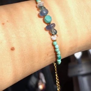 Peru türkiz ásványkarkötő  - ékszer - karkötő - ásványkarkötő - Meska.hu