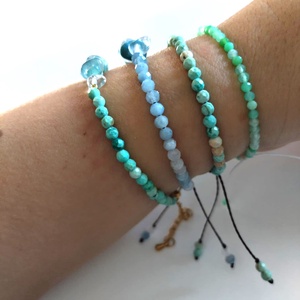 Fazettált krizopráz ásványkarkötő  - ékszer - karkötő - ásványkarkötő - Meska.hu