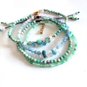 Fazettált krizopráz ásványkarkötő  - ékszer - karkötő - ásványkarkötő - Meska.hu