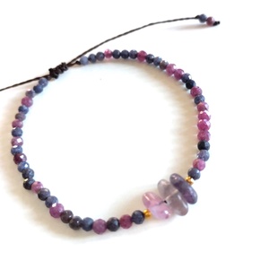 Rubin, zafír, fluorit ásványkarkötő  - ékszer - karkötő - ásványkarkötő - Meska.hu