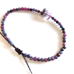 Rubin, zafír, fluorit ásványkarkötő  - ékszer - karkötő - ásványkarkötő - Meska.hu