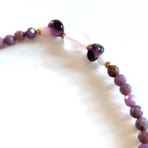 Foszfosziderit, fluorit, rózsakvarc ásványkarkötő  - ékszer - karkötő - ásványkarkötő - Meska.hu