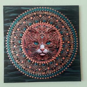 Misztikus macska - otthon & életmód - dekoráció - spiritualitás - mandala - Meska.hu