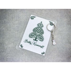 Boldog Karácsonyt színes nyuszi medálos kulcstartó, Táska & Tok, Kulcstartó & Táskadísz, Kulcstartó, , MESKA