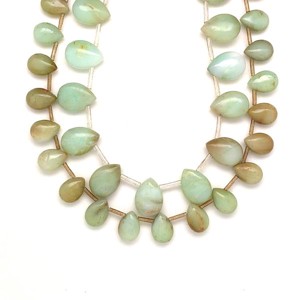 Krizopráz csepp B 10x14mm ékszerkészítő alapanyag (füzér), Kellékek & szerszámok, Ásvány alapanyag, Ásványfüzér, , MESKA