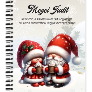Személyre szabható - Forró csokis karácsonyi manók mintás A6-os füzet, Otthon & Életmód, Papír, írószer, Jegyzetfüzet & Napló, , MESKA