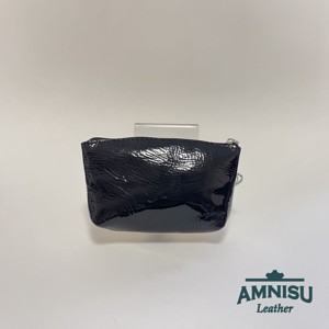 Fekete gyűrt lakk - hologramos arany egy cipzáras egyenes kristály köves kulcstartó E8007 - táska & tok - kulcstartó & táskadísz - kulcstartó - Meska.hu