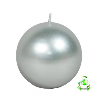 Metál gömb gyertya 80 mm - ezüst, Kellékek & szerszámok, Dekorációs gyertya, Dekorációs kellékek, , MESKA