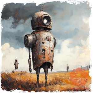 Szürreális ipari robotok v3 - ruha & divat - férfi ruha - férfi pulóver - Meska.hu