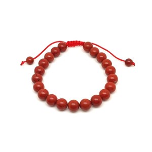 Vörös jáspis csúszócsomós golyó karkötő 89 mm, Ékszer, Karkötő, Ásványkarkötő, , MESKA