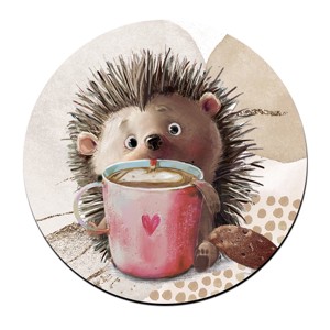 Kakaós süni mintás bögre alátét, Otthon & Életmód, Konyhafelszerelés, tálalás, Tálalás, Tányér- és poháralátét, , MESKA