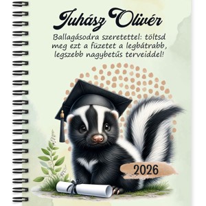 Személyre szabható - 2026 Ballagás - Borz mintás füzet, Otthon & Életmód, Papír, írószer, Jegyzetfüzet & Napló, , MESKA