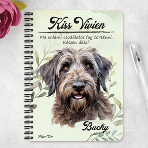 Személyre szabható - Briard kutya portré mintás A5-ös füzet - otthon & életmód - papír, írószer - jegyzetfüzet & napló - Meska.hu