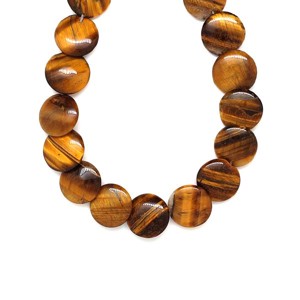 Tigrisszem kör 16-17x5-6mm, Kellékek & szerszámok, Ásvány alapanyag, Ásványfüzér, , MESKA