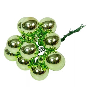 Üveggömb pick 2 cm - zöld tea- fényes 12 db, , , MESKA