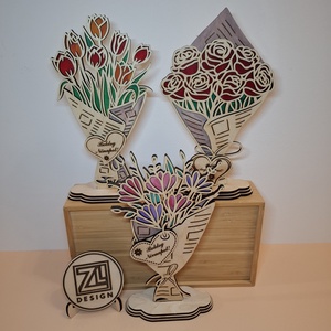 Lézervágott festett szál virág, Otthon & Életmód, Virágdekoráció, Virágdíszek, Lézervágott virágdíszek, Famegmunkálás, MESKA