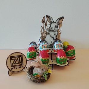 Nyuszis tojás tartó - ünnepi díszek, dekorációk - húsvéti díszek és dekorációk - húsvéti tojástartó - Meska.hu