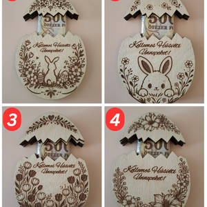 Nyuszis pénzátadó tojás - ünnepi díszek, dekorációk - húsvéti díszek és dekorációk - húsvéti pénzátadó - Meska.hu