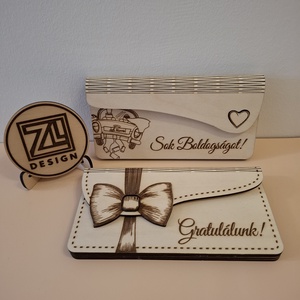 Pénzátadó fa boríték, Otthon & Életmód, Papír, írószer, Ajándékozás kellékei, Pénzátadó doboz, Famegmunkálás, MESKA