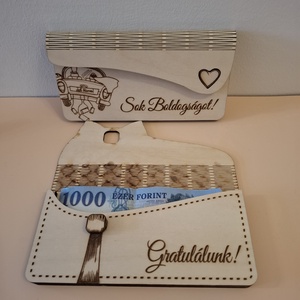 Pénzátadó fa boríték - otthon & életmód - papír, írószer - ajándékozás kellékei - pénzátadó doboz - Meska.hu