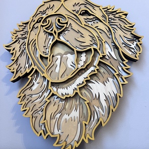 Golden Retriever, Otthon & Életmód, Dekoráció, Kép & Falikép, 3d képek, Famegmunkálás, MESKA