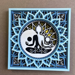 Mandala  Buddha és Yin-Yang dekoráció - Meska.hu