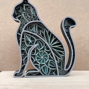 Mandala cica - otthon & életmód - dekoráció - kép & falikép - 3d képek - Meska.hu