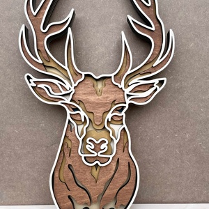 Szarvas falidísz, Otthon & Életmód, Dekoráció, Kép & Falikép, 3d képek, Famegmunkálás, MESKA