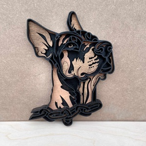 Dobermann falidísz, Otthon & Életmód, Dekoráció, Kép & Falikép, 3d képek, Famegmunkálás, MESKA