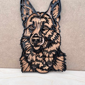 Németjuhász falidísz, Otthon & Életmód, Dekoráció, Kép & Falikép, 3d képek, Famegmunkálás, MESKA