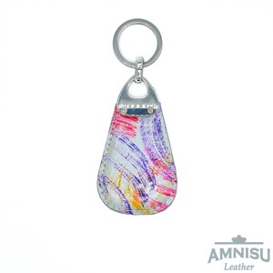 Színes mintás csepp alakú swarovski köves bőr kulcstartó H4017 - táska & tok - kulcstartó & táskadísz - kulcstartó - Meska.hu