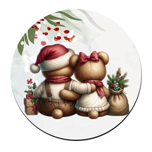 Karácsonyi Teddy maci - együtt (kantáros) bögre alátét - Meska.hu