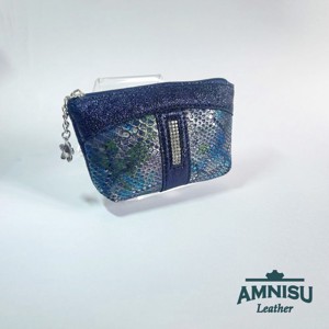 Metál sötétkék - kígyómintás egy cipzáras egyenes swarovski köves kulcstartó E6008, Táska & Tok, Kulcstartó & Táskadísz, Kulcstartó, , MESKA