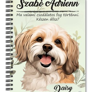 Személyre szabható - Barna Havanese portré mintás A6-os füzet, Otthon & Életmód, Papír, írószer, Jegyzetfüzet & Napló, , MESKA