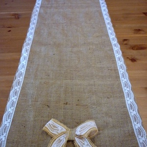 Masnis futó zsákvászon-csipke dohányzó asztalra -  - Meska.hu