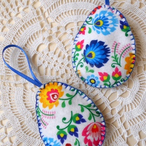 Színes virág mintás húsvéti tojás szett (2 db) - Meska.hu