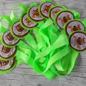 Zöld gumis könyvjelző (bagoly mintás)  - könyv & zene - könyvjelző - Meska.hu