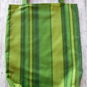 Zöld csíkos bevásárló táska/szatyor - táska & tok - bevásárlás & shopper táska - shopper, textiltáska, szatyor - Meska.hu