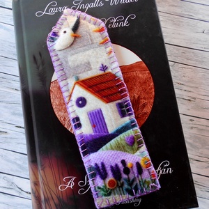 Levendulafarm patchwork stílusú könyvjelző  - könyv & zene - könyvjelző - Meska.hu