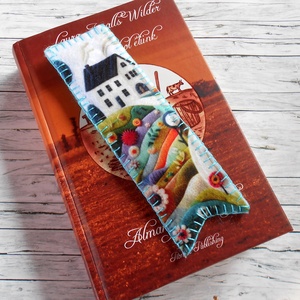 Mesés farmok türkizkék színválágú, patchwork stílusú könyvjelző , Könyv & Zene, Könyvjelző, Varrás, MESKA