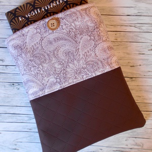 Beige alapon barna jacquard mintás könyvtok  - könyv & zene - könyvtok - Meska.hu