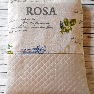 Beige alapon kék rózsa mintás vintage stílusú könyvtok  - könyv & zene - könyvtok - Meska.hu