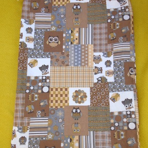 Barna bagoly mintás patchwork hatású kenyeres zsák - Meska.hu